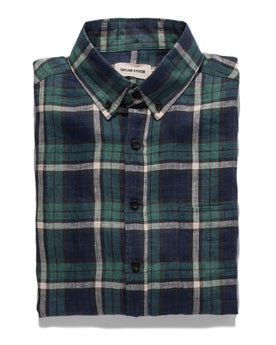 The Jack in Blackwatch Plaid Linen: Featured Image, Wovens by Taylor Stitch