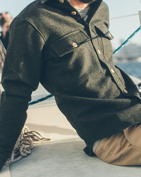 The Maritime Shirt Jacket in Moss Donegal Wool: Alternate Image 6, Wovens by Taylor Stitch