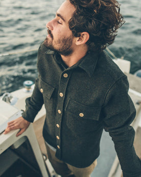 The Maritime Shirt Jacket in Moss Donegal Wool: Alternate Image 5, Wovens by Taylor Stitch