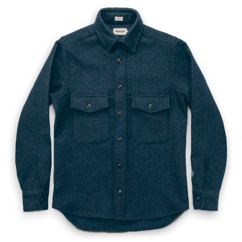 The Maritime Shirt Jacket in Navy Donegal Lambswool: Alternate Image 3, Outerwear by Taylor Stitch