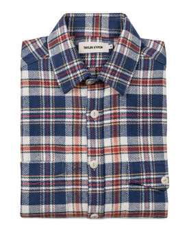 The Crater Shirt in Navy Plaid: Featured Image, Wovens by Taylor Stitch