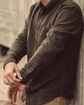 The Jack in Olive Brushed Organic Cotton: Alternate Image 4, Wovens by Taylor Stitch