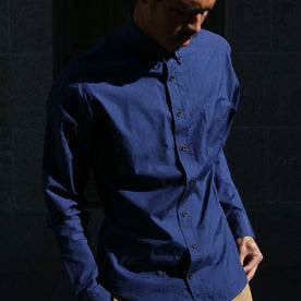 Our fit model wearing navy