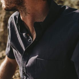 Close up shot of out fit model wearing the Short Sleeve Jack