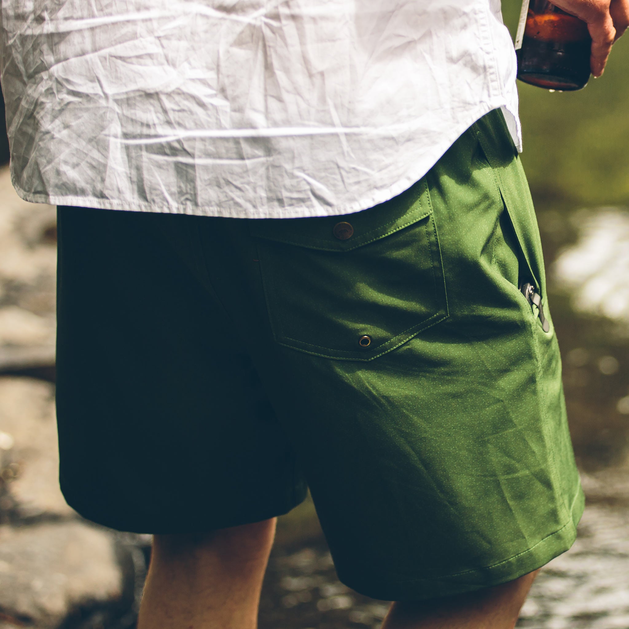 The Yuba Trunk in Olive Print: Alternate Image 2, Shorts by Taylor Stitch