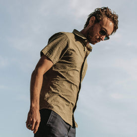 The Short Sleeve California in Army Seersucker - featured image