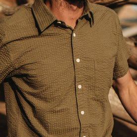 Close up of the fit model at the beach