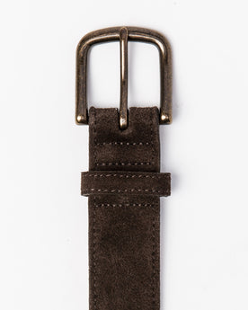The Stitched Belt in Weatherproof Chocolate Suede: Alternate Image 1, Accessories by Taylor Stitch