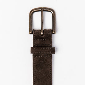 The Stitched Belt in Weatherproof Chocolate Suede - featured image