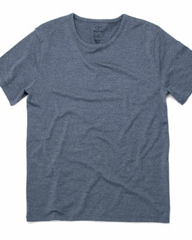 The Antoni Tee in Heather Blue: Featured Image, Knits by Taylor Stitch
