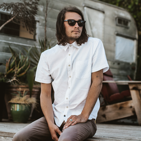 The Short Sleeve California in White Spacedye - featured image