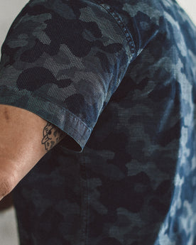 The Short Sleeve Jack in Indigo Jacquard Camo: Alternate Image 2, Wovens by Taylor Stitch