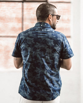 The Short Sleeve Jack in Indigo Jacquard Camo: Alternate Image 5, Wovens by Taylor Stitch