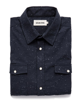 The Glacier Shirt in Navy Nep Twill: Featured Image, Wovens by Taylor Stitch