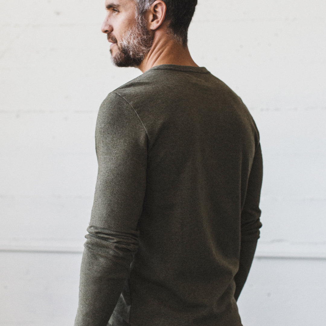 The Heavy Bag Henley in Fatigue Green: Alternate Image 4, Knits by Taylor Stitch