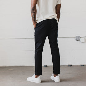 Our fit model in the Slim Chino in Organic Coal in San Francisco.