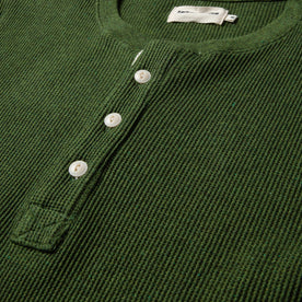 The Heavy Bag Waffle Henley in Heather Olive: Alternate Image 5