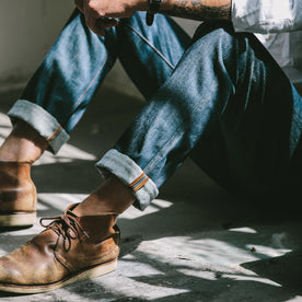 Our fit model in our favorite denim