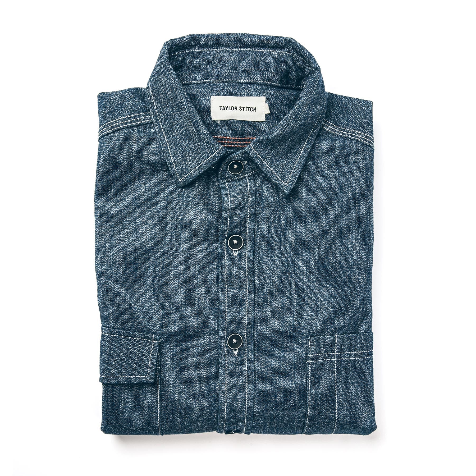 The Utility Shirt in Indigo Salt & Pepper Chambray: Featured Image, Wovens by Taylor Stitch