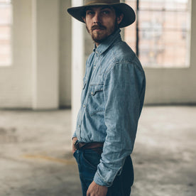 The Western Shirt in Washed Indigo: Alternate Image 3