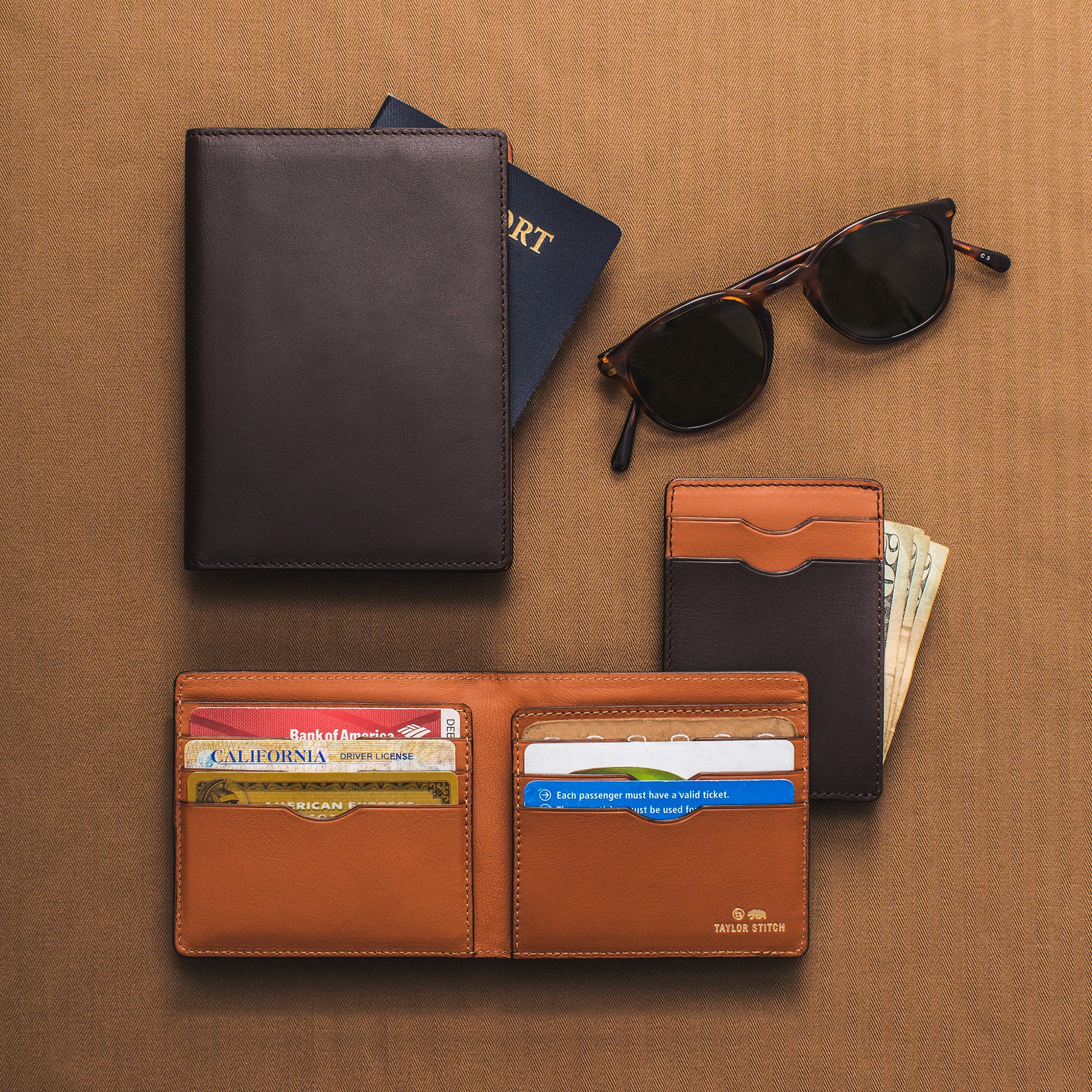 The Passport Wallet in Brown: Alternate Image 1, None by Taylor Stitch