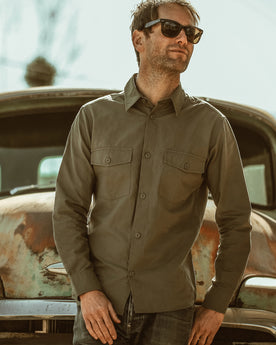 The Point Shirt in Army Hemp: Alternate Image 1, Wovens by Taylor Stitch