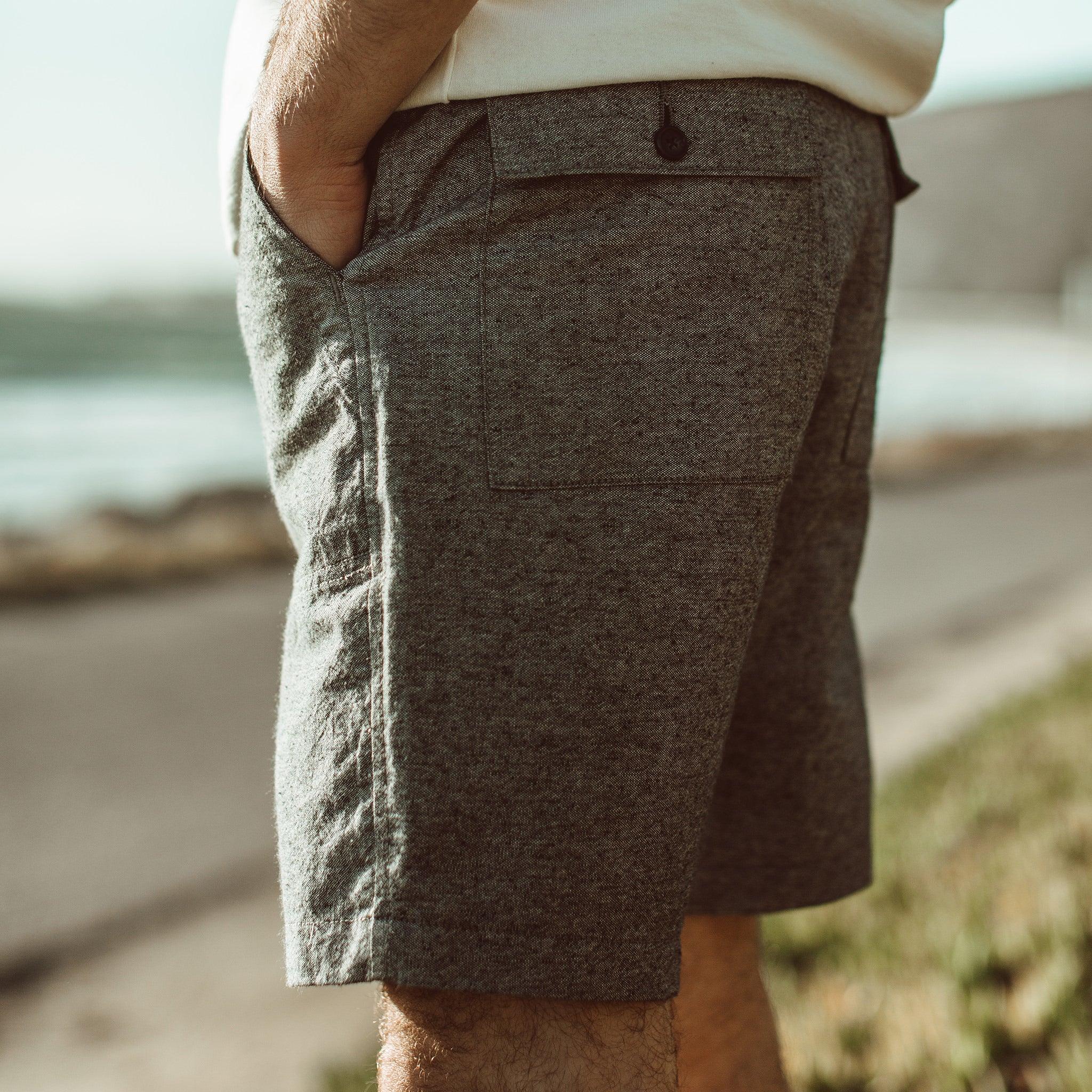 The Camp Short in Slub Chambray: Alternate Image 2, Shorts by Taylor Stitch