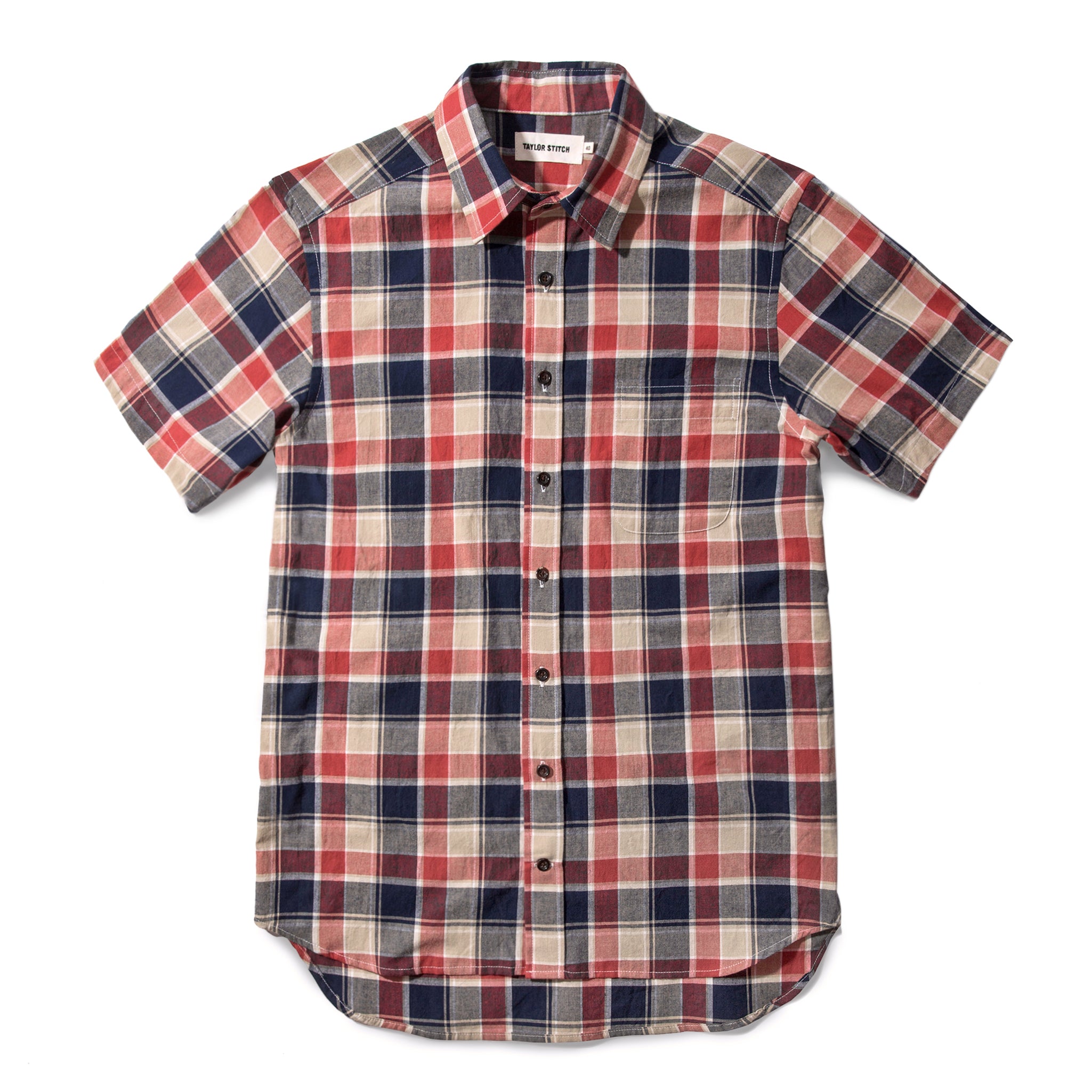 The Short Sleeve California in Red Plaid: Featured Image, Wovens by Taylor Stitch