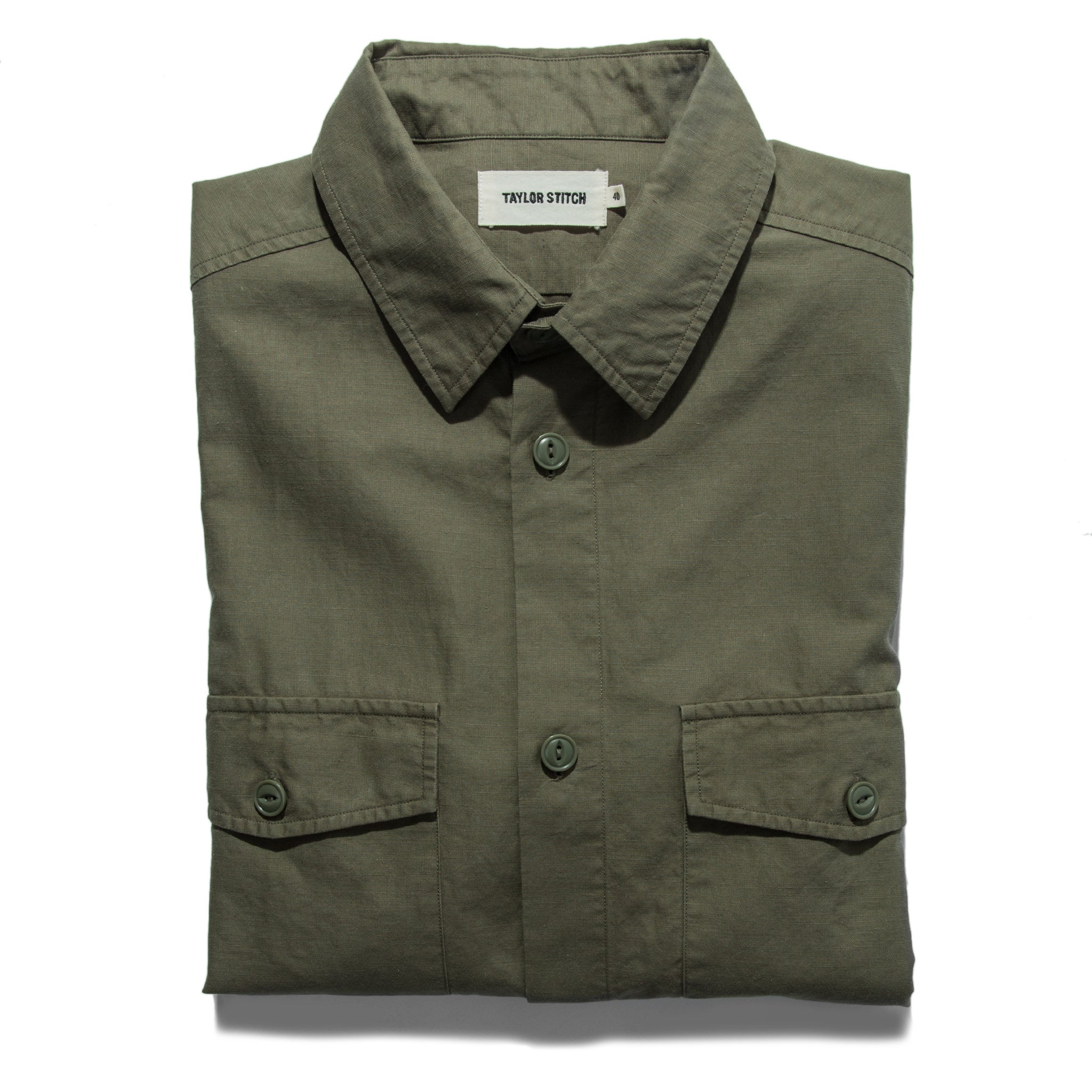 The Point Shirt in Army Hemp: Featured Image, Wovens by Taylor Stitch
