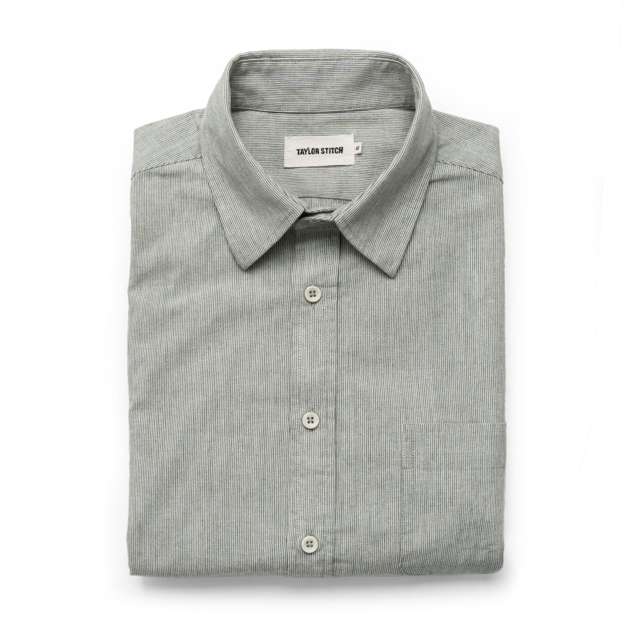 The California in Olive Stripe: Featured Image, Wovens by Taylor Stitch