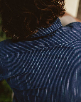 The Short Sleeve California in Navy Slub Stripe: Alternate Image 2, Wovens by Taylor Stitch