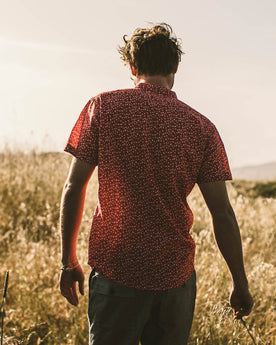 Our friend Jeff hanging out at a field, Wovens by Taylor Stitch