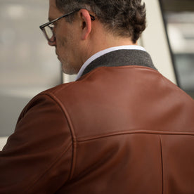 The fit model showing the back of the Presidio jacket