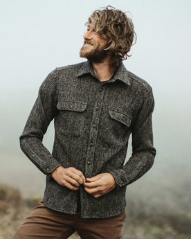 Our friend hiking in the Summit shirt, Wovens by Taylor Stitch