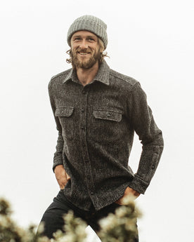 Our friend wearing the Summit Shirt in San Francisco, Wovens by Taylor Stitch