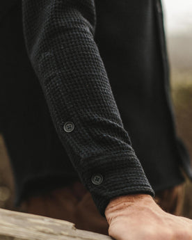 The Summit Shirt in Heather Navy Waffle: Alternate Image 2, Wovens by Taylor Stitch