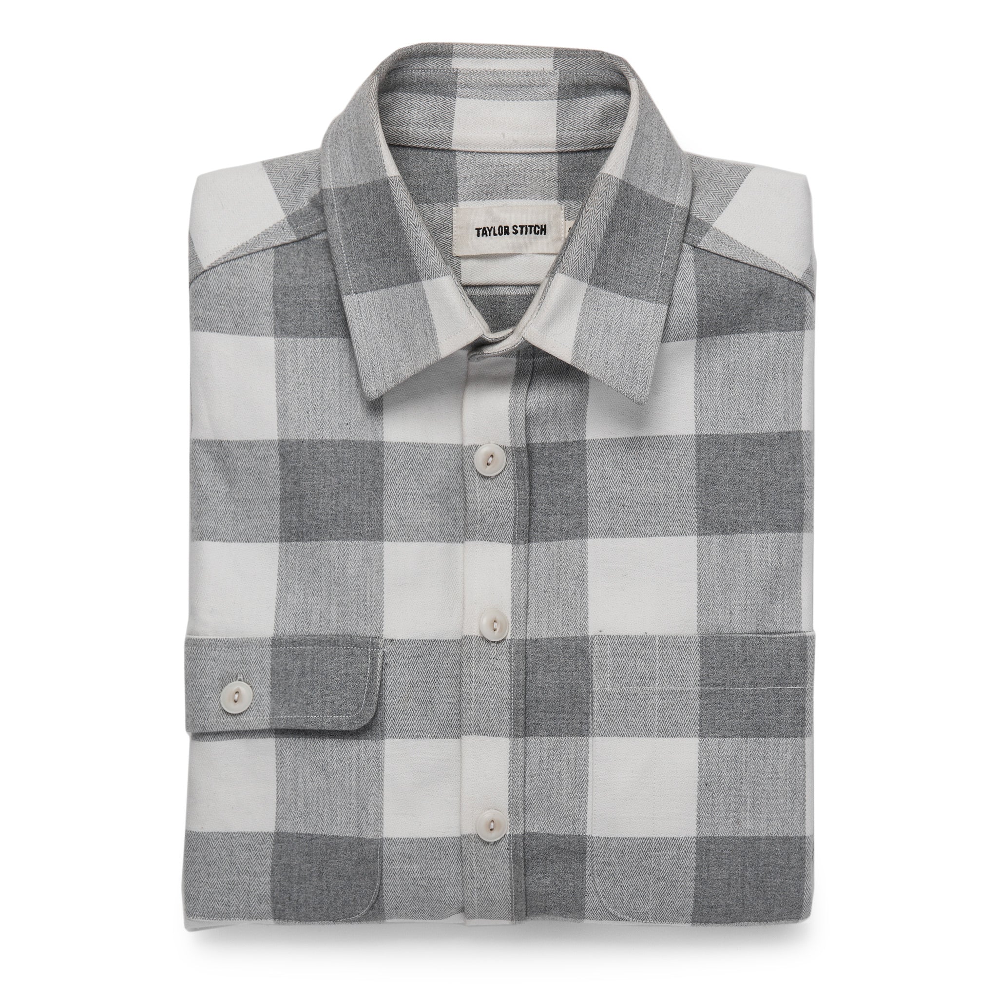 The Moto Utility Shirt in Ash & Natural Plaid: Featured Image, Wovens by Taylor Stitch