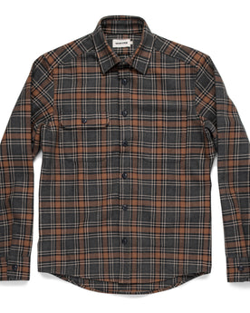 The Moto Utility Shirt in Charcoal & Rust Plaid, Wovens by Taylor Stitch
