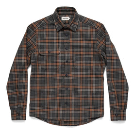 The Moto Utility Shirt in Charcoal & Rust Plaid