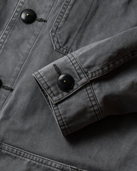 material shot of the cuffs on The Ojai Jacket in Washed Charcoal, Outerwear by Taylor Stitch
