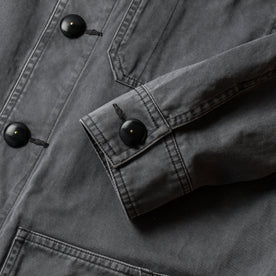 material shot of the cuffs on The Ojai Jacket in Washed Charcoal