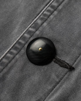material shot of the buttons on The Ojai Jacket in Washed Charcoalx, Outerwear by Taylor Stitch