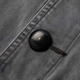 material shot of the buttons on The Ojai Jacket in Washed Charcoalx