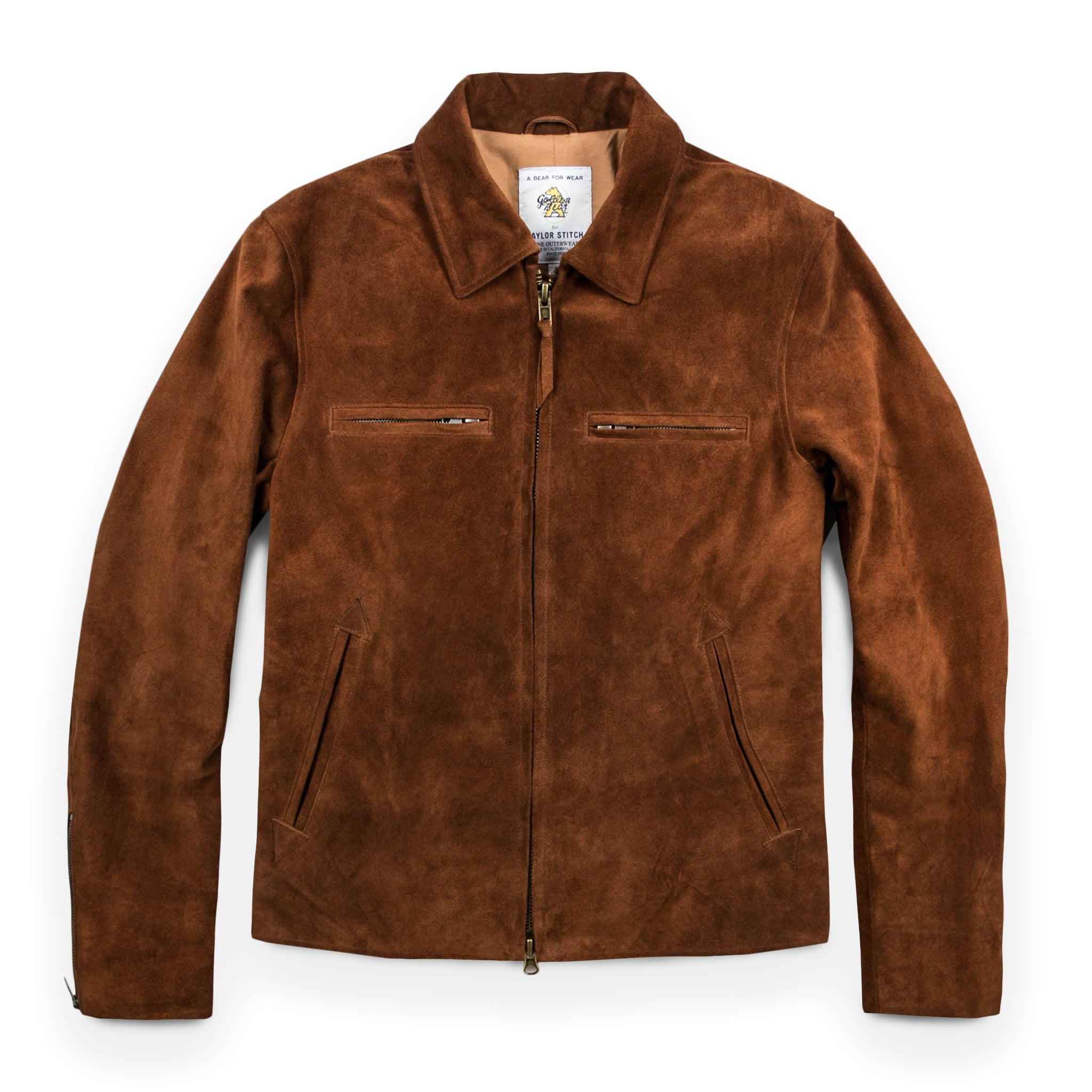 The Moto Jacket in Tobacco Weatherproof Suede: Featured Image, Outerwear by Taylor Stitch