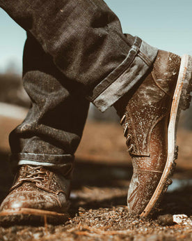The Cap Toe Moto Boot in Brown Steerhide: Alternate Image 1, Footwear by Taylor Stitch