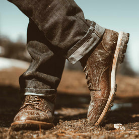 The Cap Toe Moto Boot in Brown Steerhide - featured image