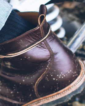 The Cap Toe Moto Boot in Brown Steerhide: Alternate Image 3, Footwear by Taylor Stitch