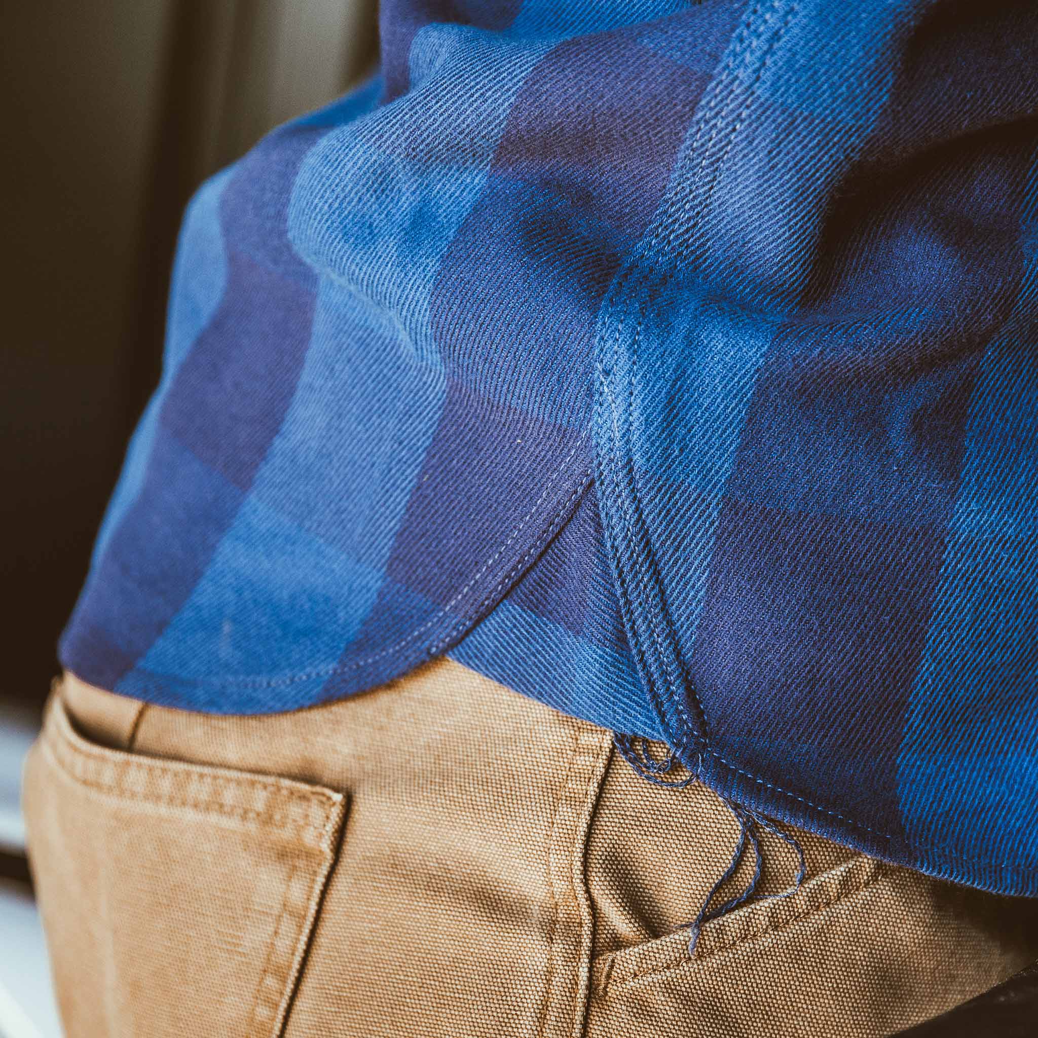 Our fir model in the camp pants, Wovens by Taylor Stitch