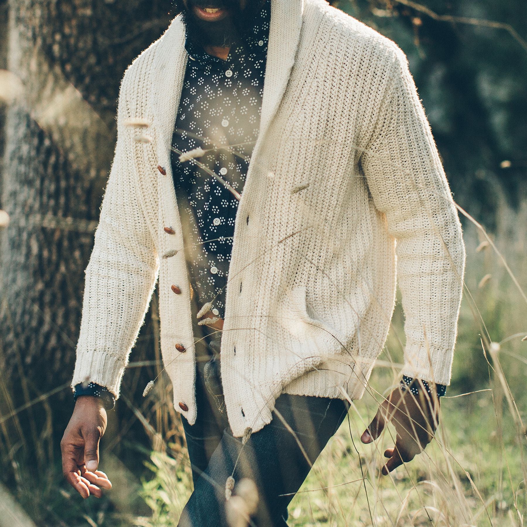 The Shawl Cardigan in Natural Cotton: Alternate Image 3, Knits by Taylor Stitch