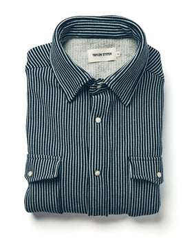 The Glacier Shirt in Hickory Stripe French Terry: Featured Image, Wovens by Taylor Stitch
